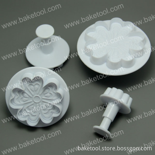 4pcs Different Size 5 love Petal Plunger Cutter Set for Cake Decoration